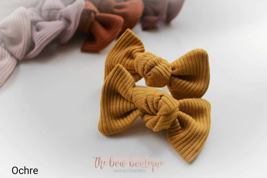 Jersey ribbed knot bows | 20 Colours