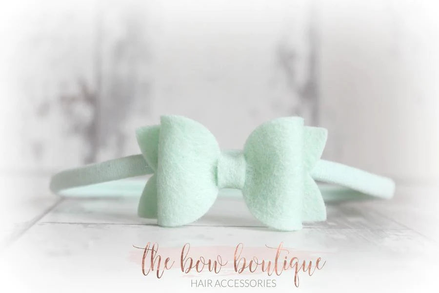 Mini deluxe felt bows | 25 Colours | Clip or headband