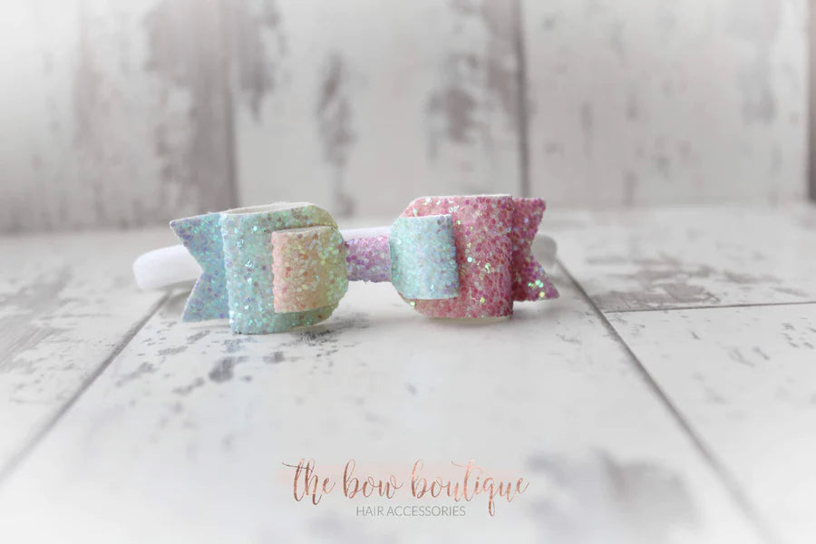 Double glitter bows | 20 colours | Clip or headband