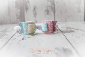 Double glitter bows (25 colours)