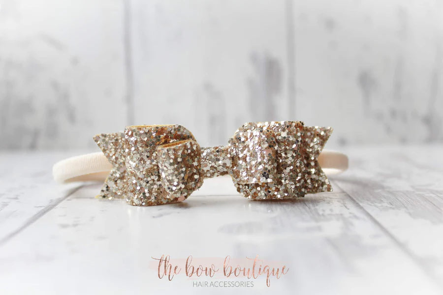 Double glitter bows | 20 colours | Clip or headband