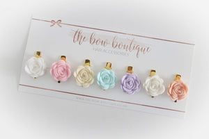 Spring pastel mini flower clip set