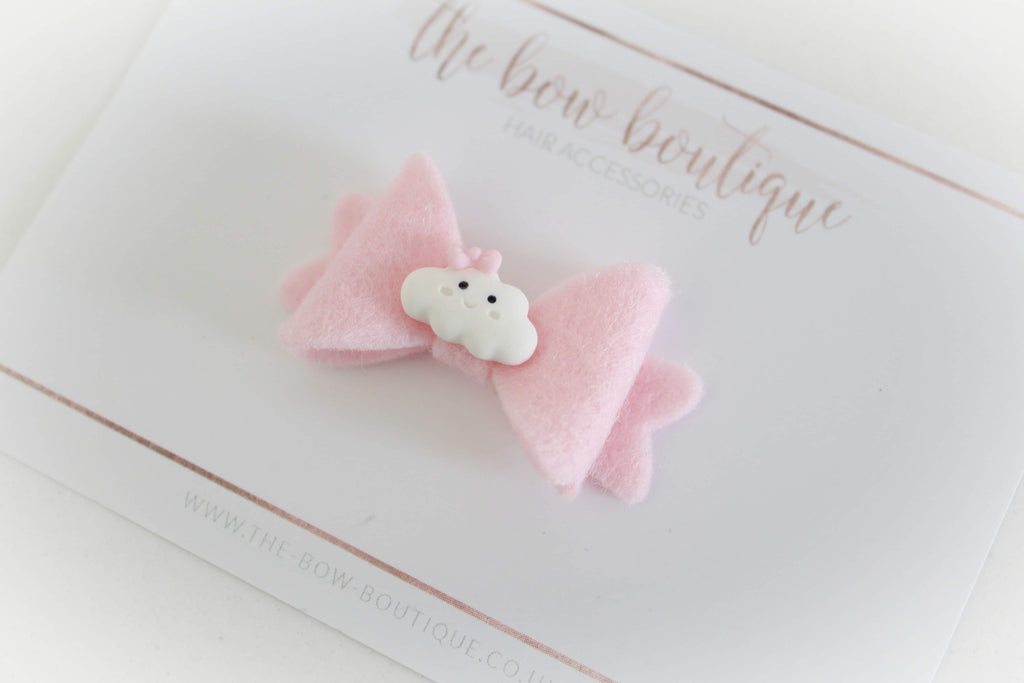 Pink cloud mini baby bow | clip or bobble