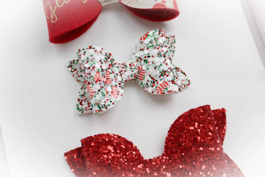 Personalised Santa bow set | Clip or headband