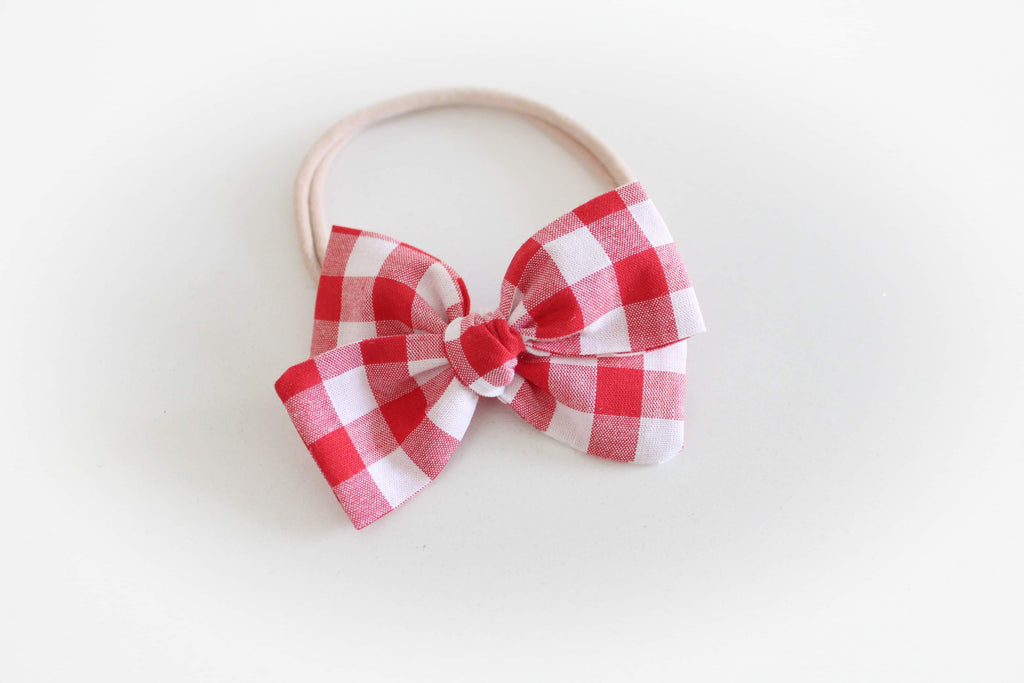 Red checked bows