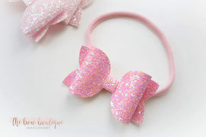 Large deluxe glitter bows (25 colours)