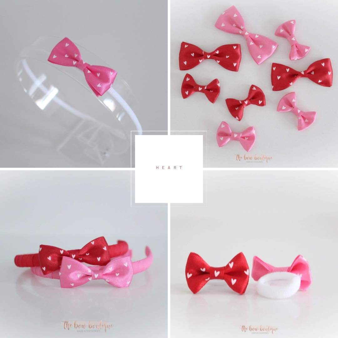 Heart pinch bows | Clip, headband, bobble or alice band