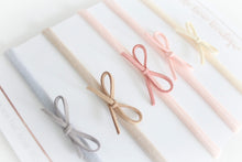 Load image into Gallery viewer, Petite neutral suede bow headbands
