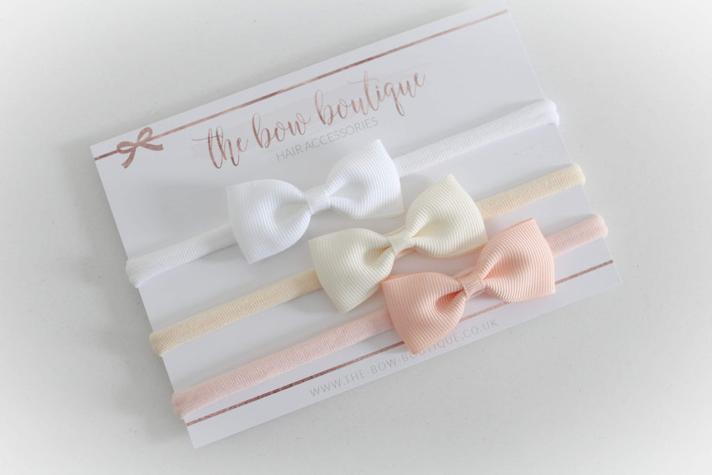 Pinch bow headband set