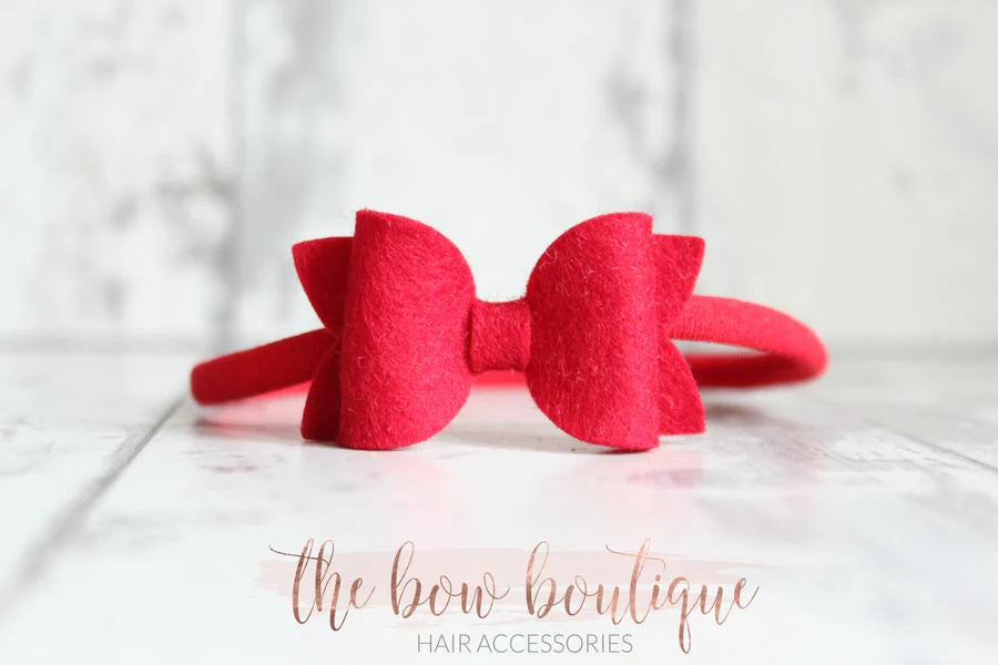 Mini deluxe felt bows | 25 Colours | Clip or headband