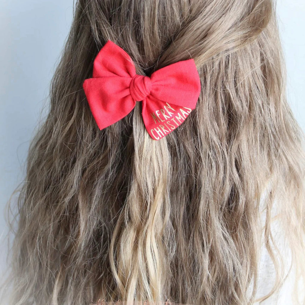Merry Christmas sweetheart bow | Clip, headband or bobble