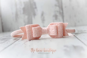 Double glitter bows (25 colours)