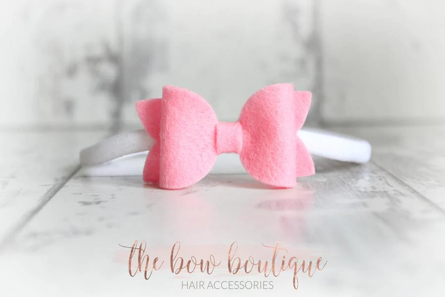 Mini deluxe felt bows | 25 Colours | Clip or headband