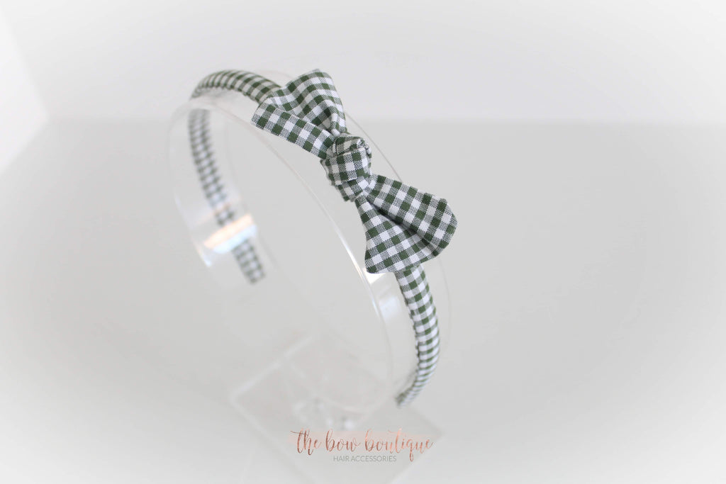 School gingham knot Alice headbands | 7 colours.