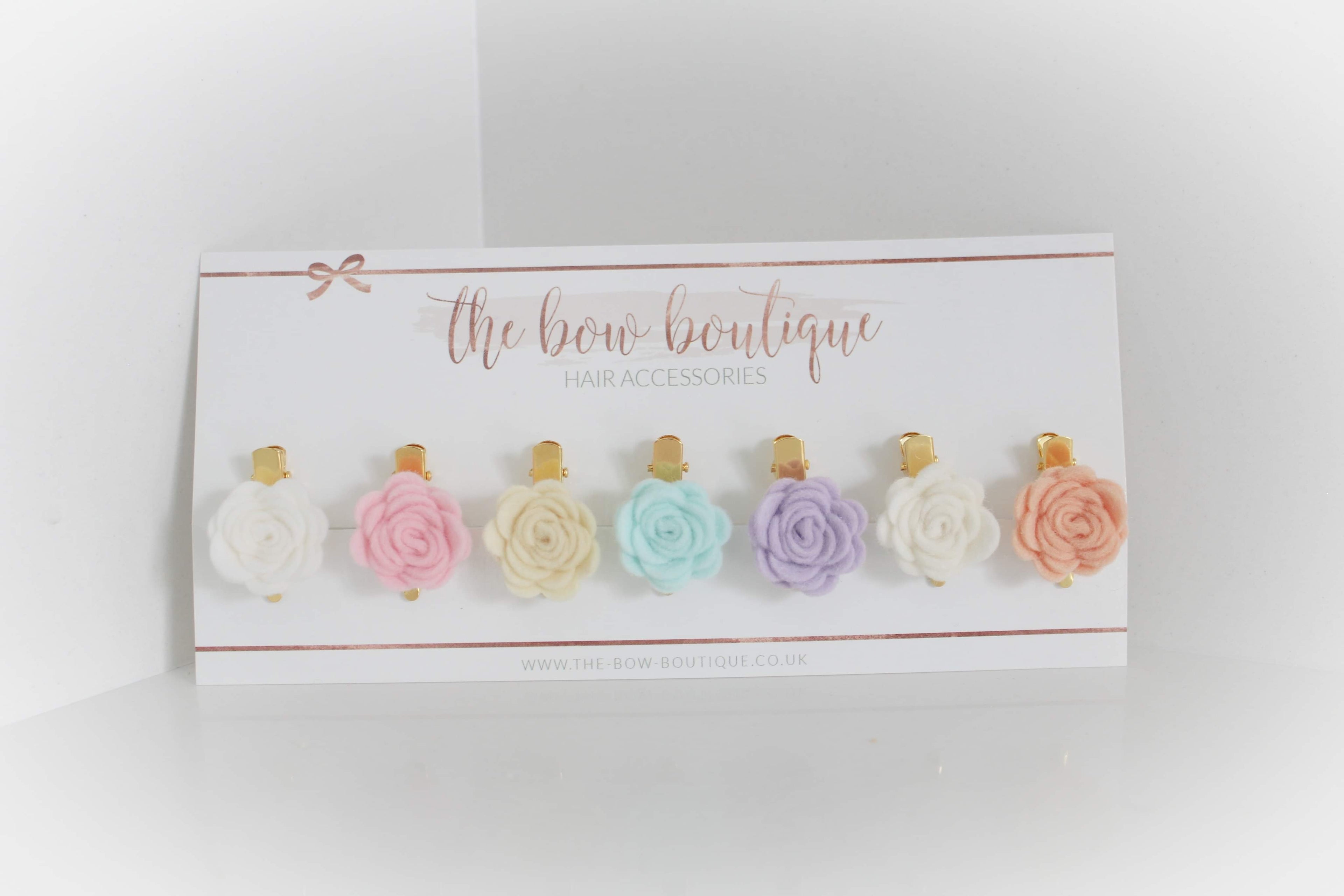 Spring pastel mini flower clip set