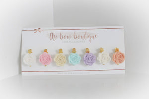 Spring pastel mini flower clip set
