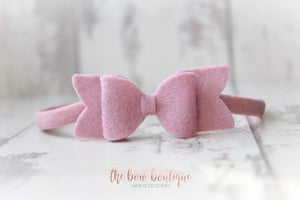 Small chunky felt bows (25 Colours)