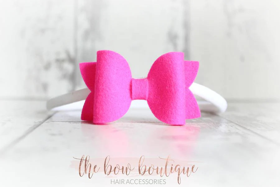 Medium deluxe felt bows | 25 Colours | Clip or headband