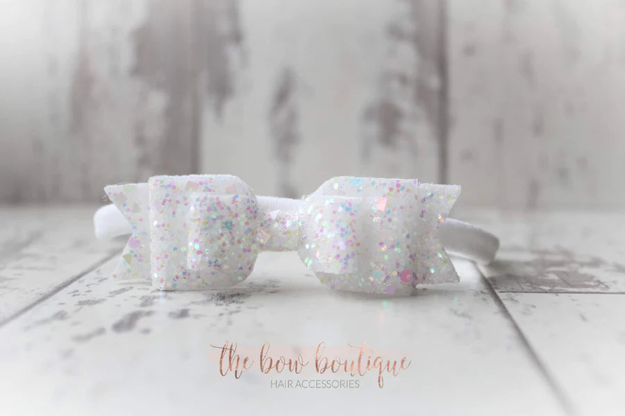 Double glitter bows | 20 colours | Clip or headband