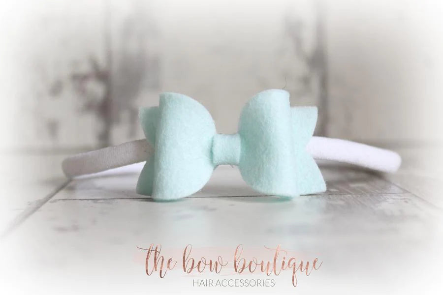 Mini deluxe felt bows | 25 Colours | Clip or headband