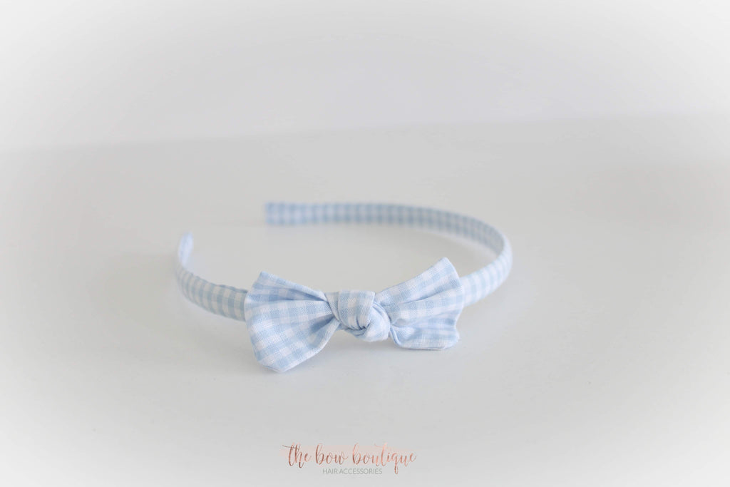 School gingham knot Alice headbands | 7 colours.