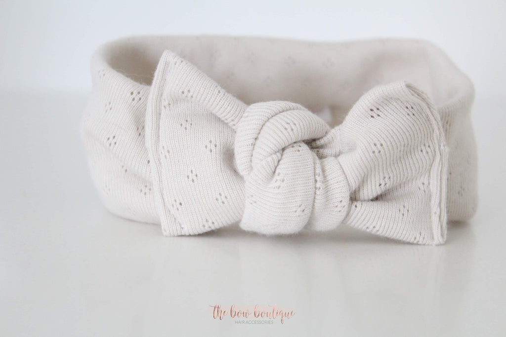 Natural pointelle headwrap