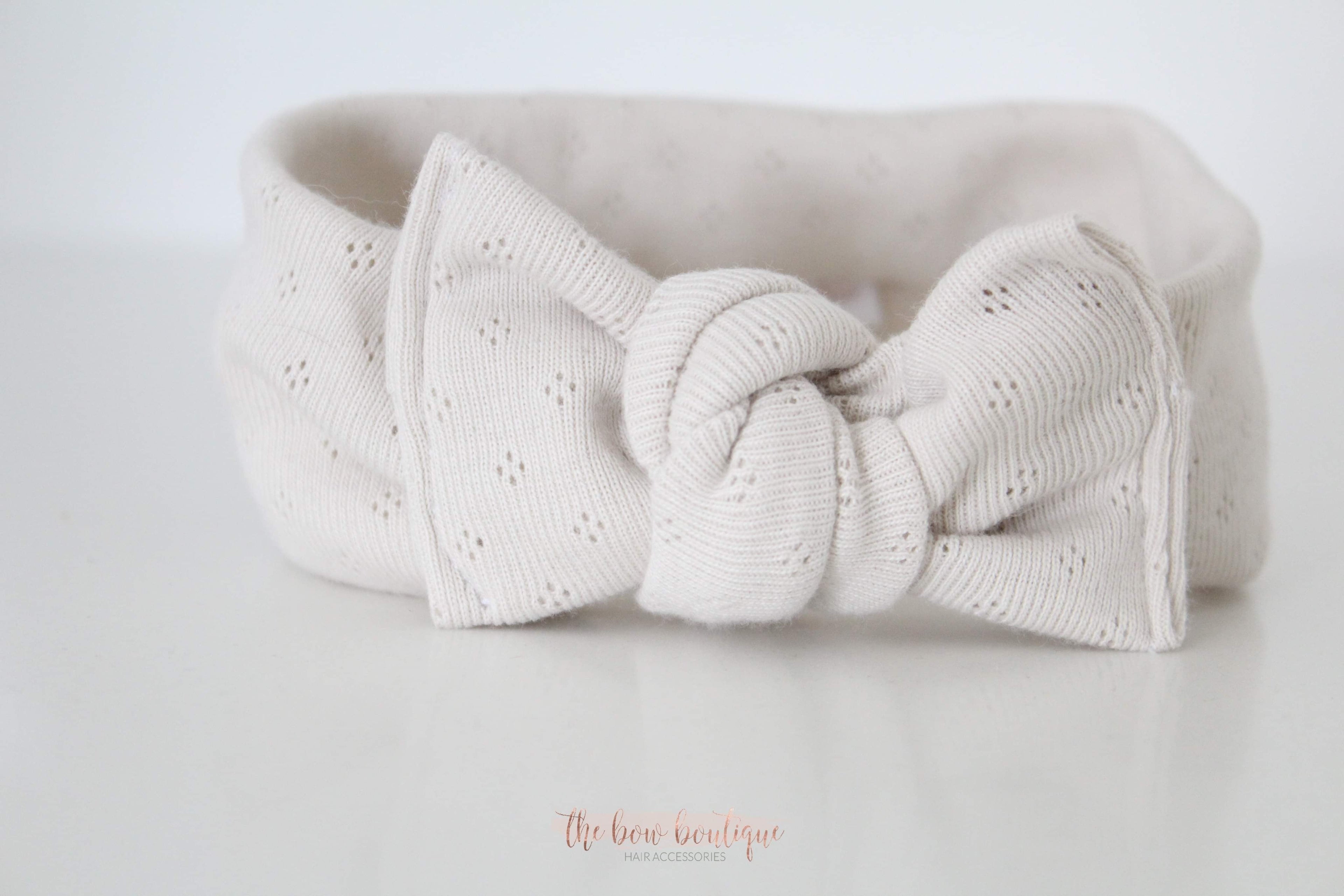 Natural pointelle headwrap