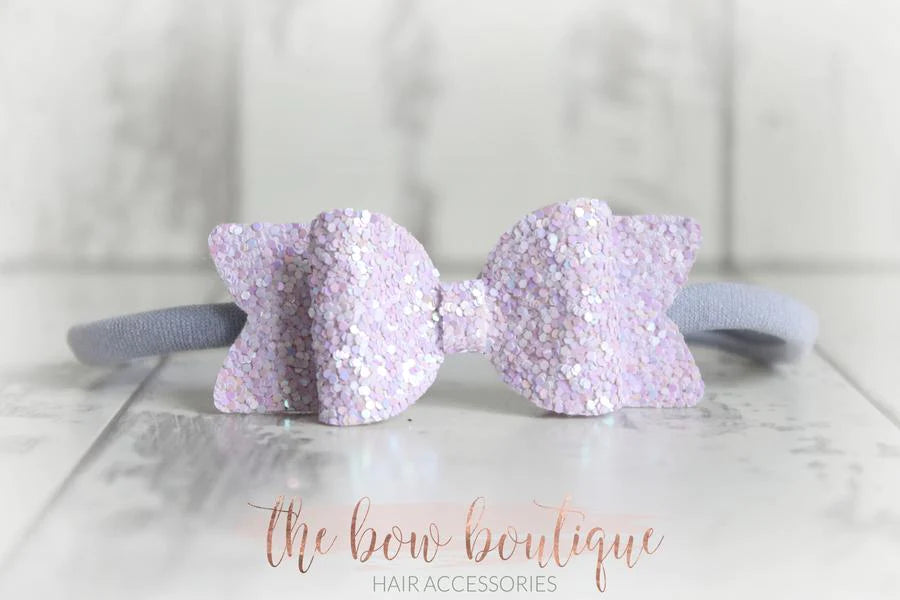 Small chunky glitter bows | 22 Colours | Clip or headband