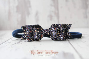 Double glitter bows (25 colours)