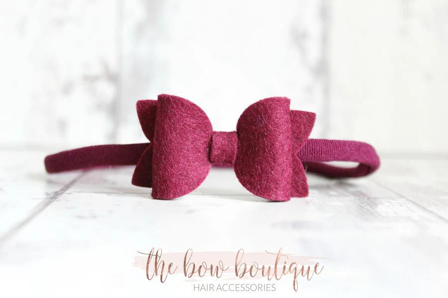 Mini deluxe felt bows | 25 Colours | Clip or headband