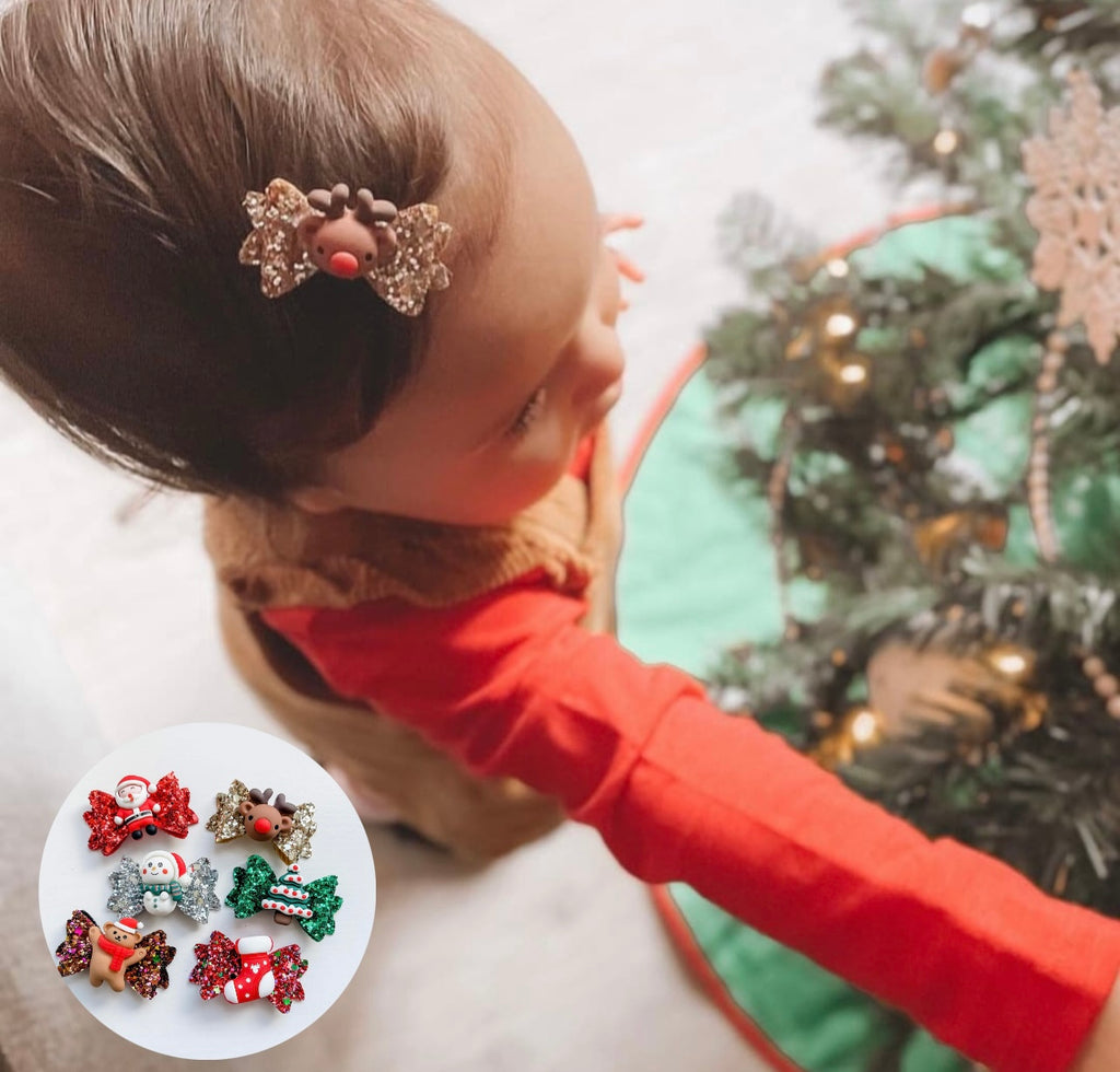 Christmas mini bow | Clip, headband or bobble
