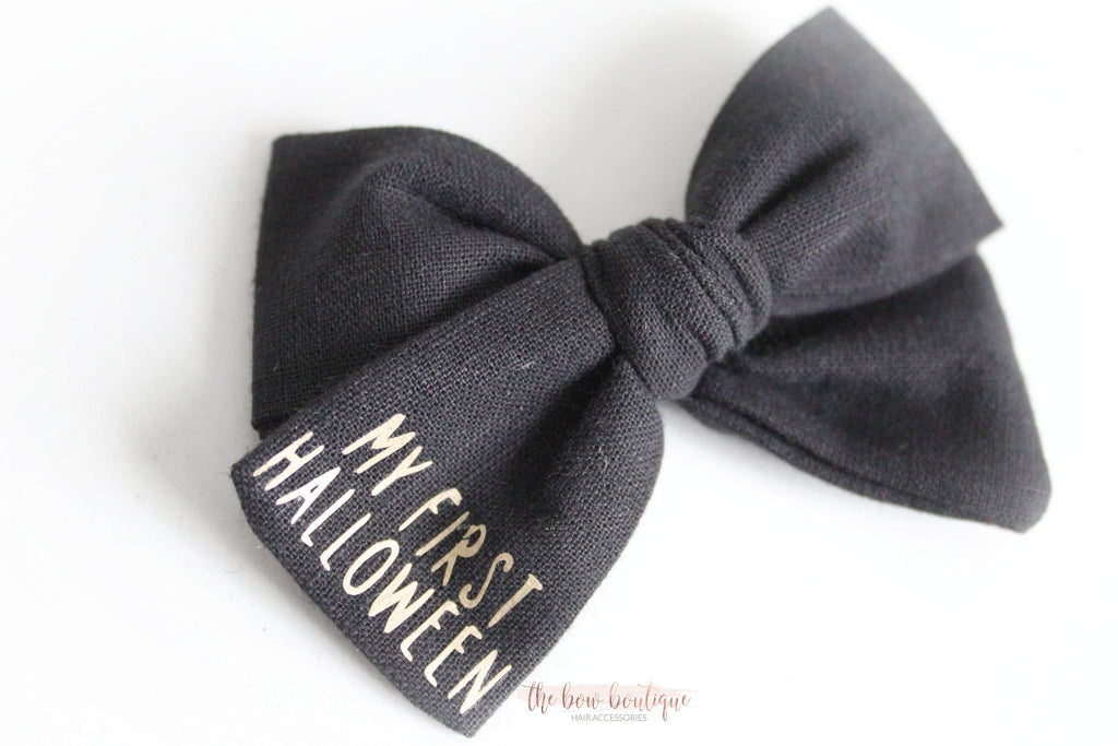 My first Halloween bow | Option to personalise | Clip or headband