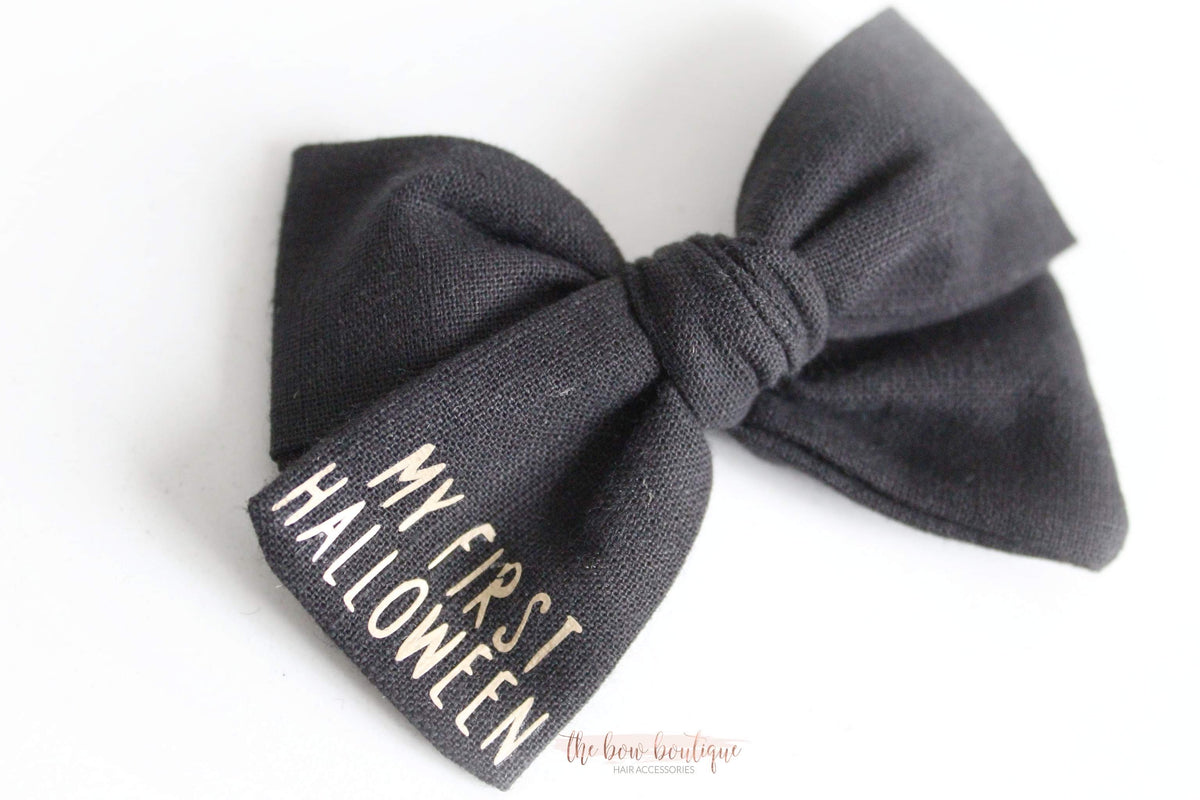 My first Halloween bow | Option to personalise | Clip or headband