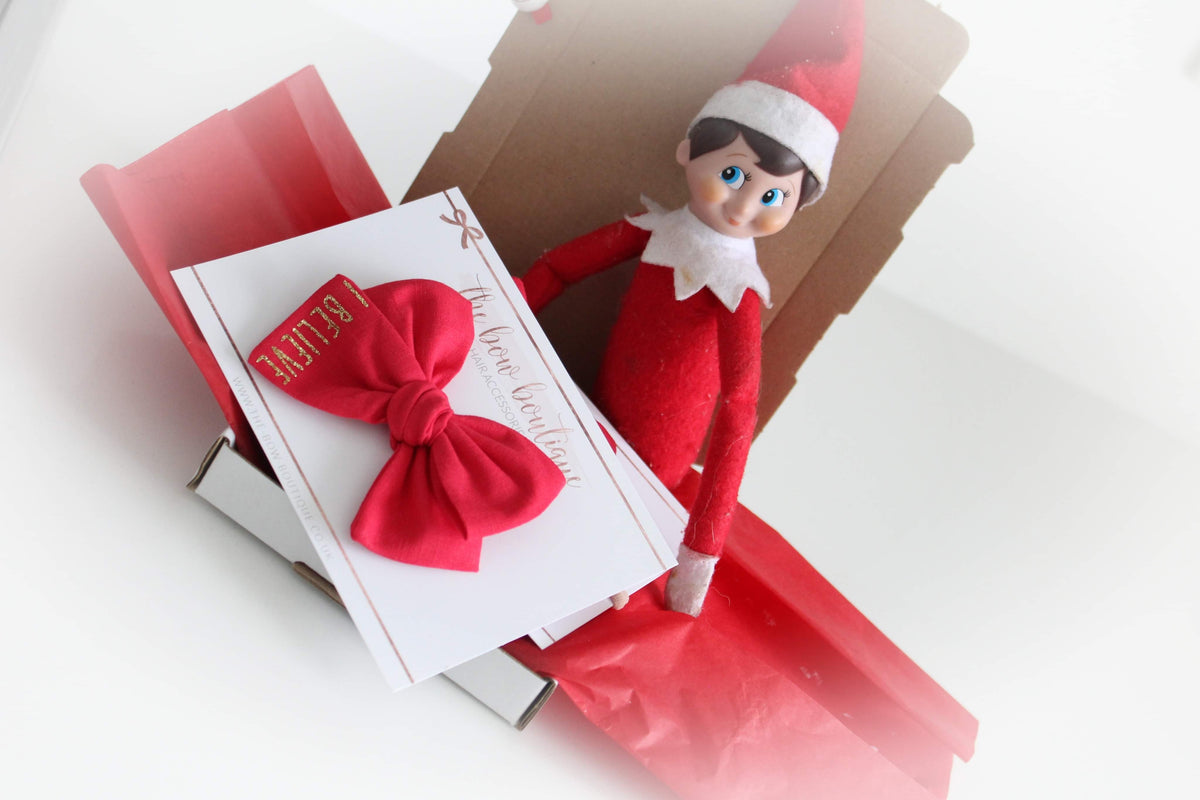 Christmas believe glitter bow | Clip, headband or bobble