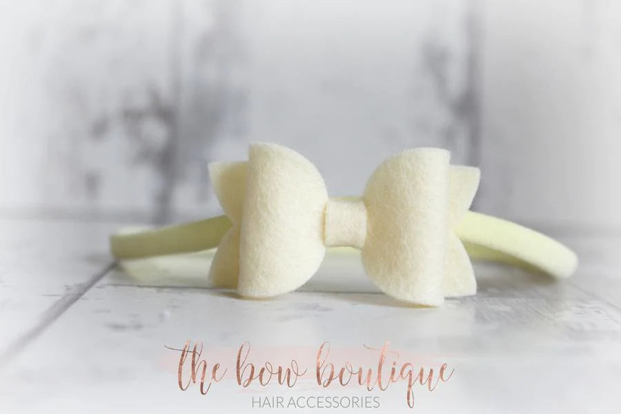 Mini deluxe felt bows | 25 Colours | Clip or headband