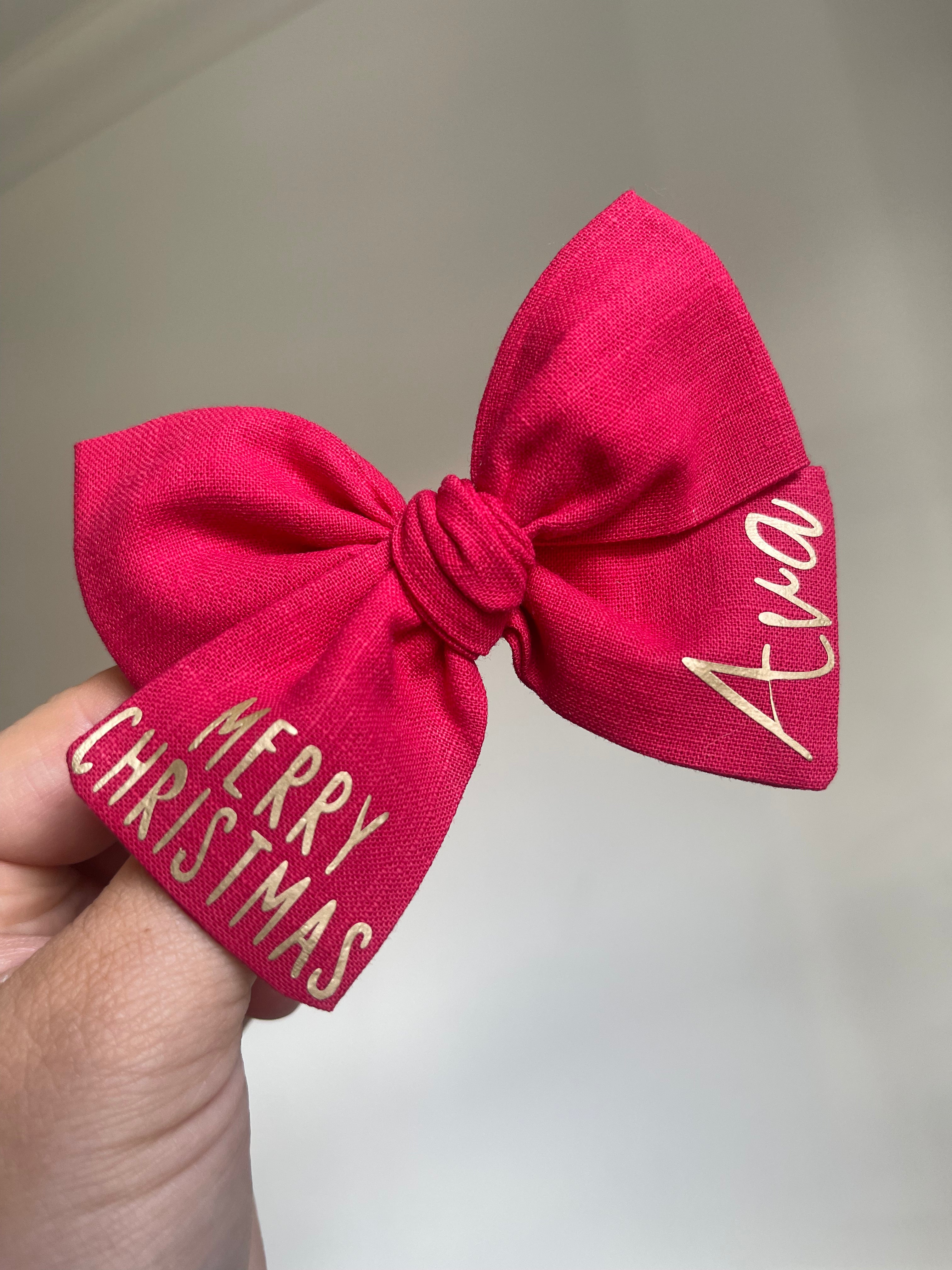 Merry Christmas sweetheart bow | Clip, headband or bobble