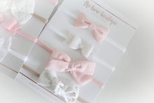 Load image into Gallery viewer, Pink &amp; white personalised headband set