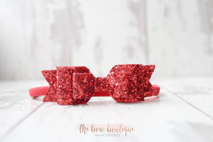 Double glitter bows | 20 colours | Clip or headband