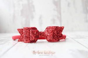 Double glitter bows (25 colours)