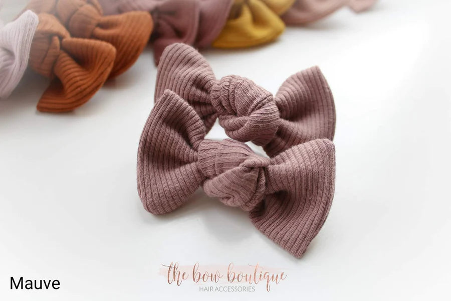 Jersey ribbed knot bows | 20 Colours