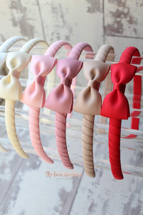 Pinch bow Alice headband - (17 colours)