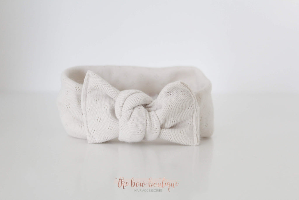 Natural pointelle headwrap