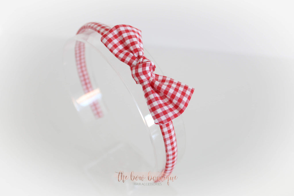 School gingham knot Alice headbands | 7 colours.