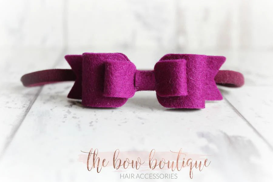 Double felt bows | 25 colours | Clip or headband