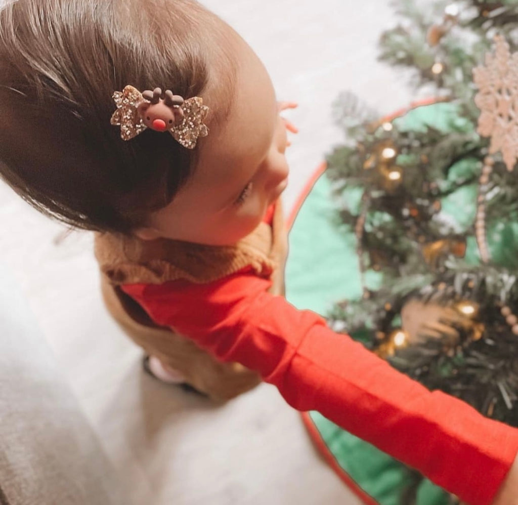 Christmas mini bow | Clip, headband or bobble