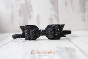 Double glitter bows (25 colours)