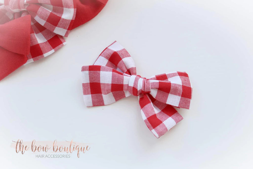 Red checked bows
