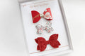 Personalised Santa bow set | Clip or headband