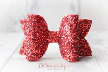 Load image into Gallery viewer, Red deluxe glitter bows - 3 Sizes