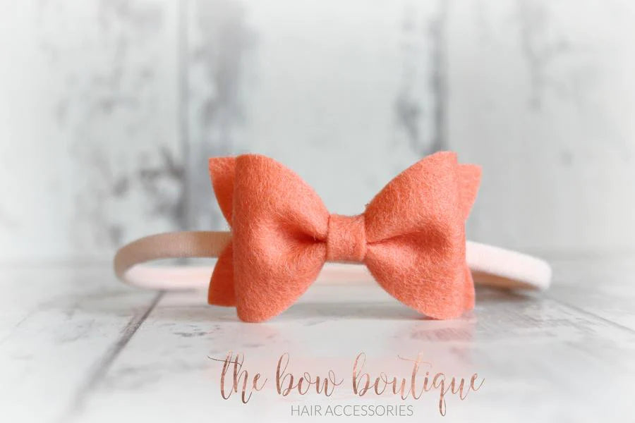 Small luxury felt bows | 25 Colours | Clip or headband